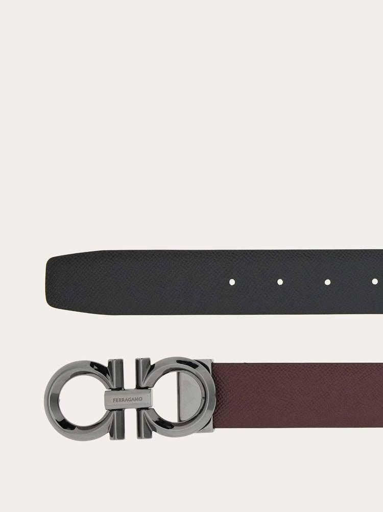 Reversible and adjustable Gancini belt Gallery image 2
