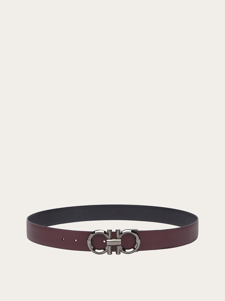 Reversible and adjustable Gancini belt Gallery image 3