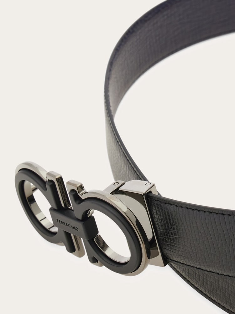 Reversible and adjustable Gancini belt Gallery image 5