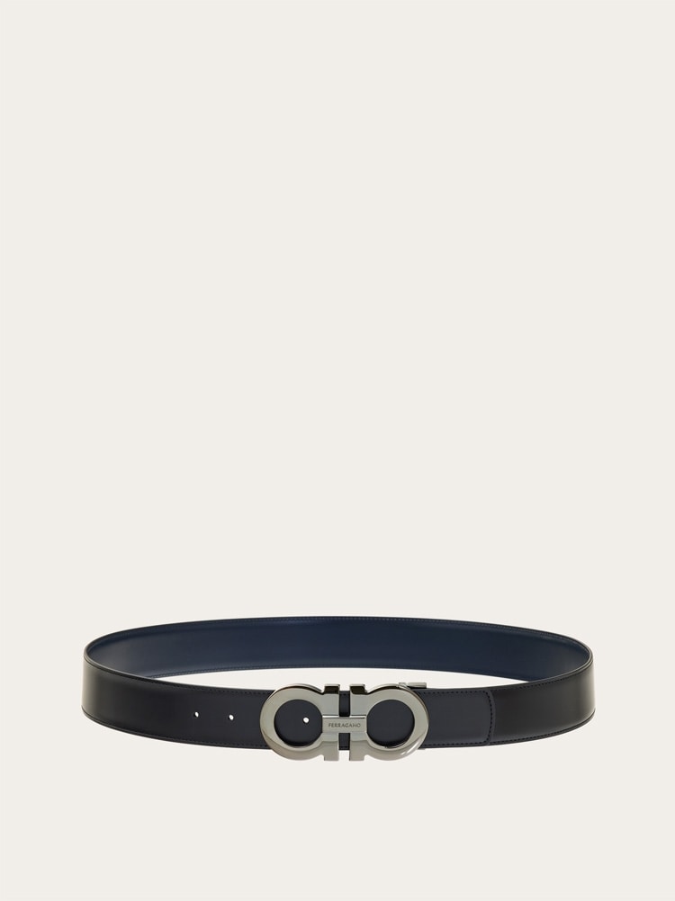 Reversible and adjustable Gancini belt Gallery image 3