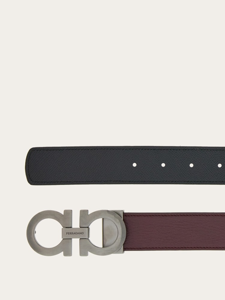 Reversible and adjustable Gancini belt Gallery image 2