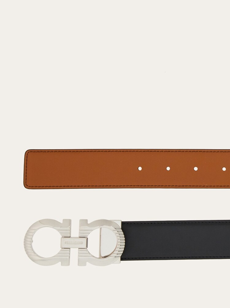 Reversible and adjustable Gancini belt Gallery image 2