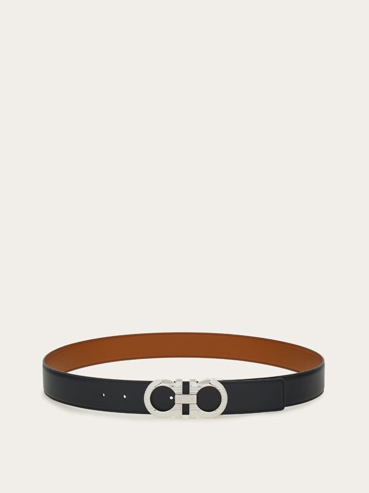 Reversible and adjustable Gancini belt Gallery image 3