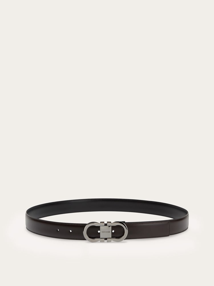 Reversible and adjustable Gancini belt Gallery image 3