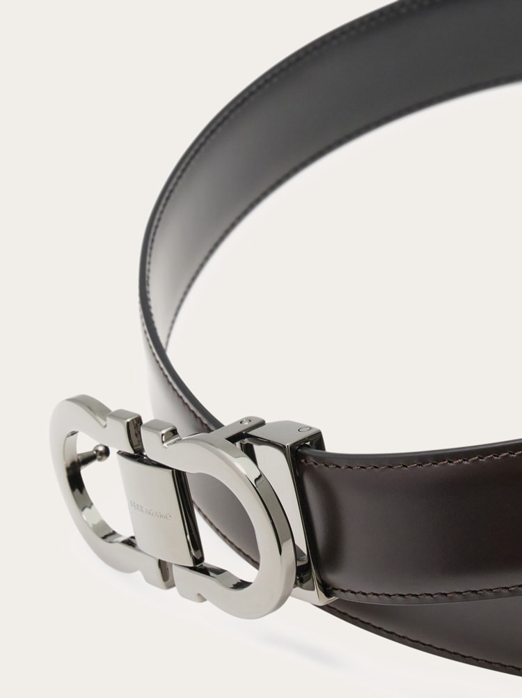 Reversible and adjustable Gancini belt Gallery image 5