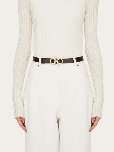 Reversible and adjustable Gancini belt - Women | Ferragamo