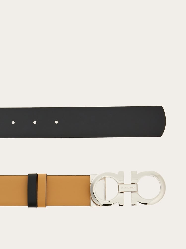 Reversible and adjustable Gancini belt Gallery image 2