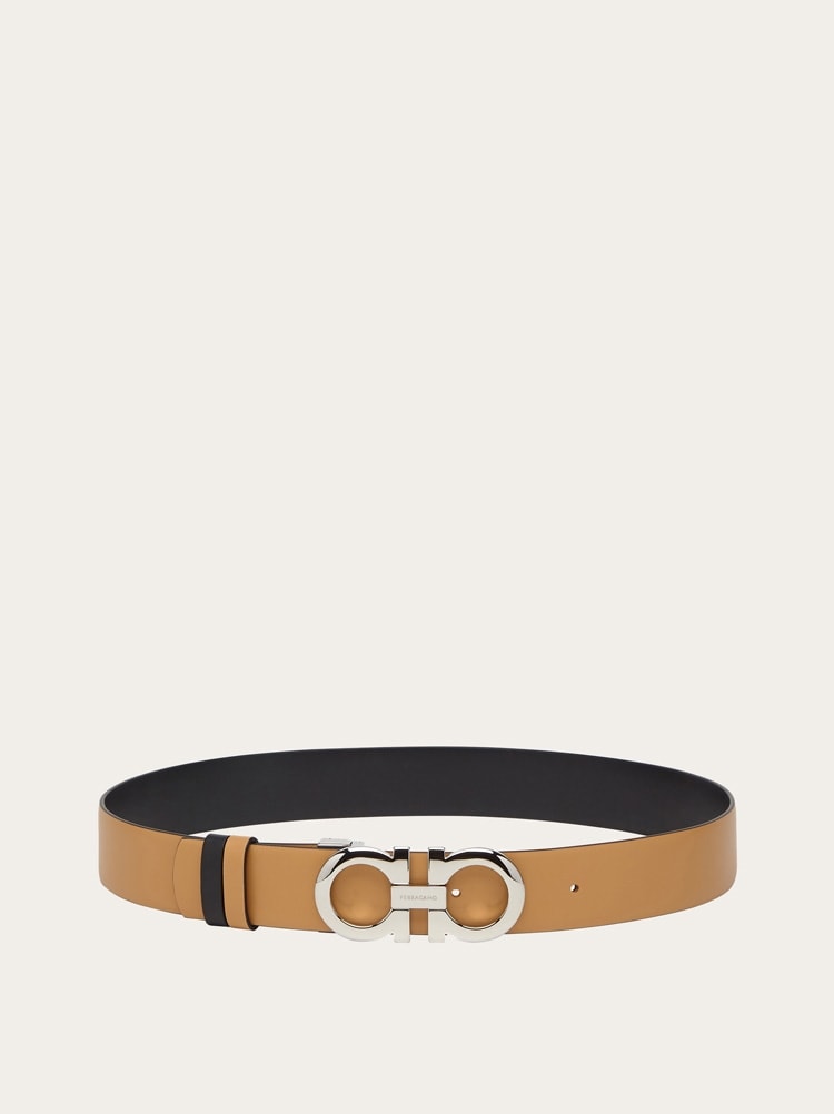 Reversible and adjustable Gancini belt Gallery image 3