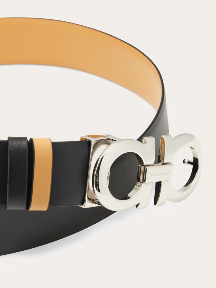 Reversible and adjustable Gancini belt Gallery image 5