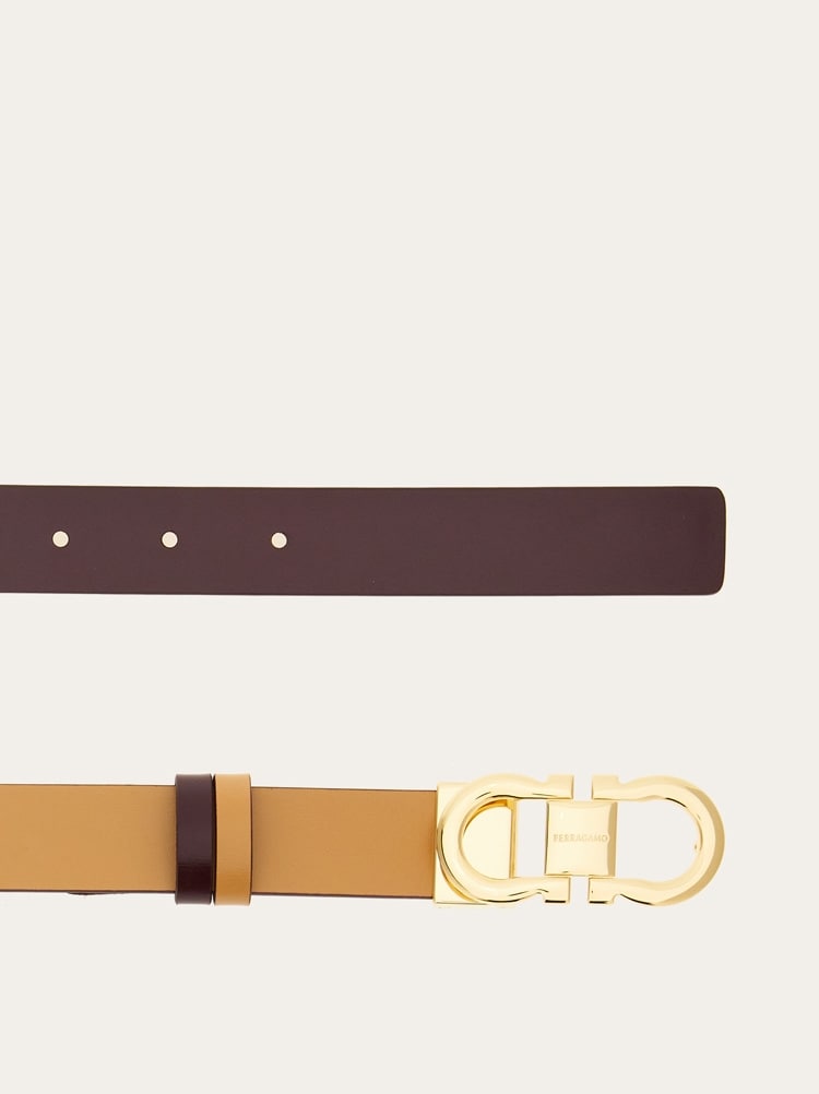 Reversible and adjustable Gancini belt Gallery image 2
