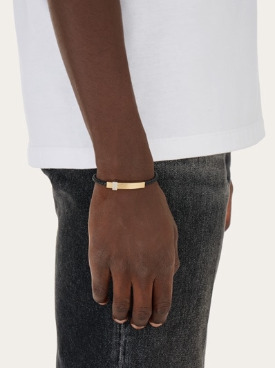 Braided bracelet with band - (M) - Men | Ferragamo