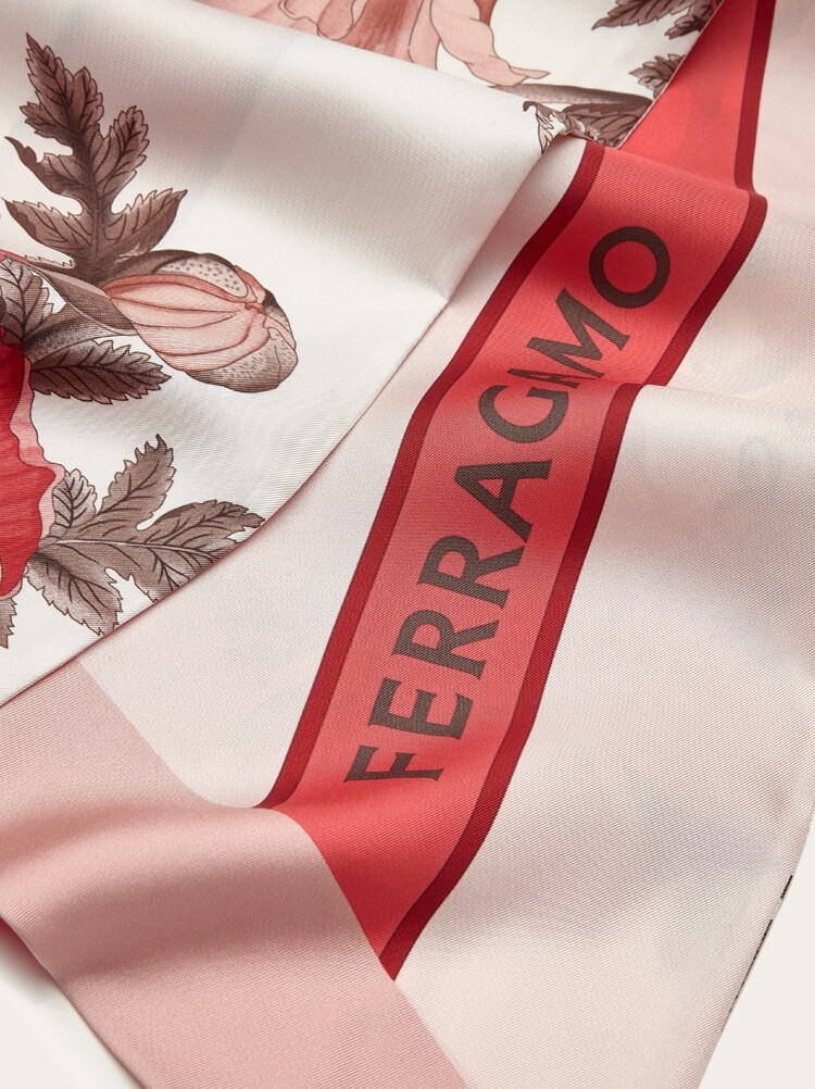 Poppies print silk bandeau Gallery image 3