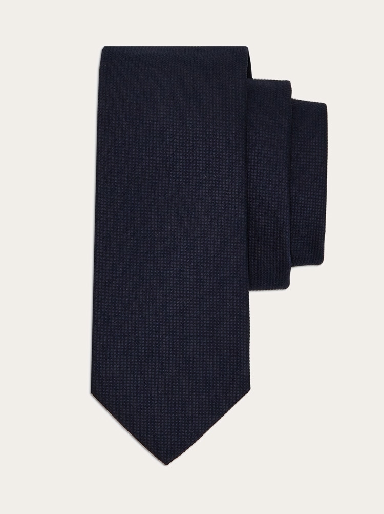 Cotton and silk piquet tie Gallery image 1