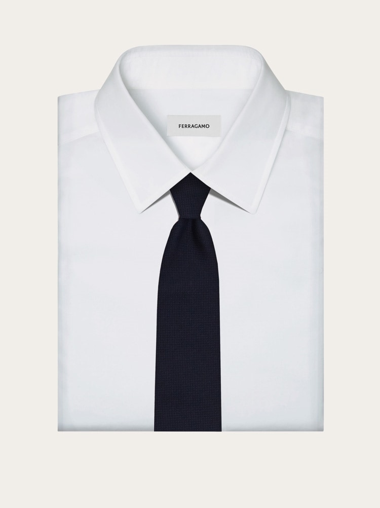 Cotton and silk piquet tie Gallery image 4
