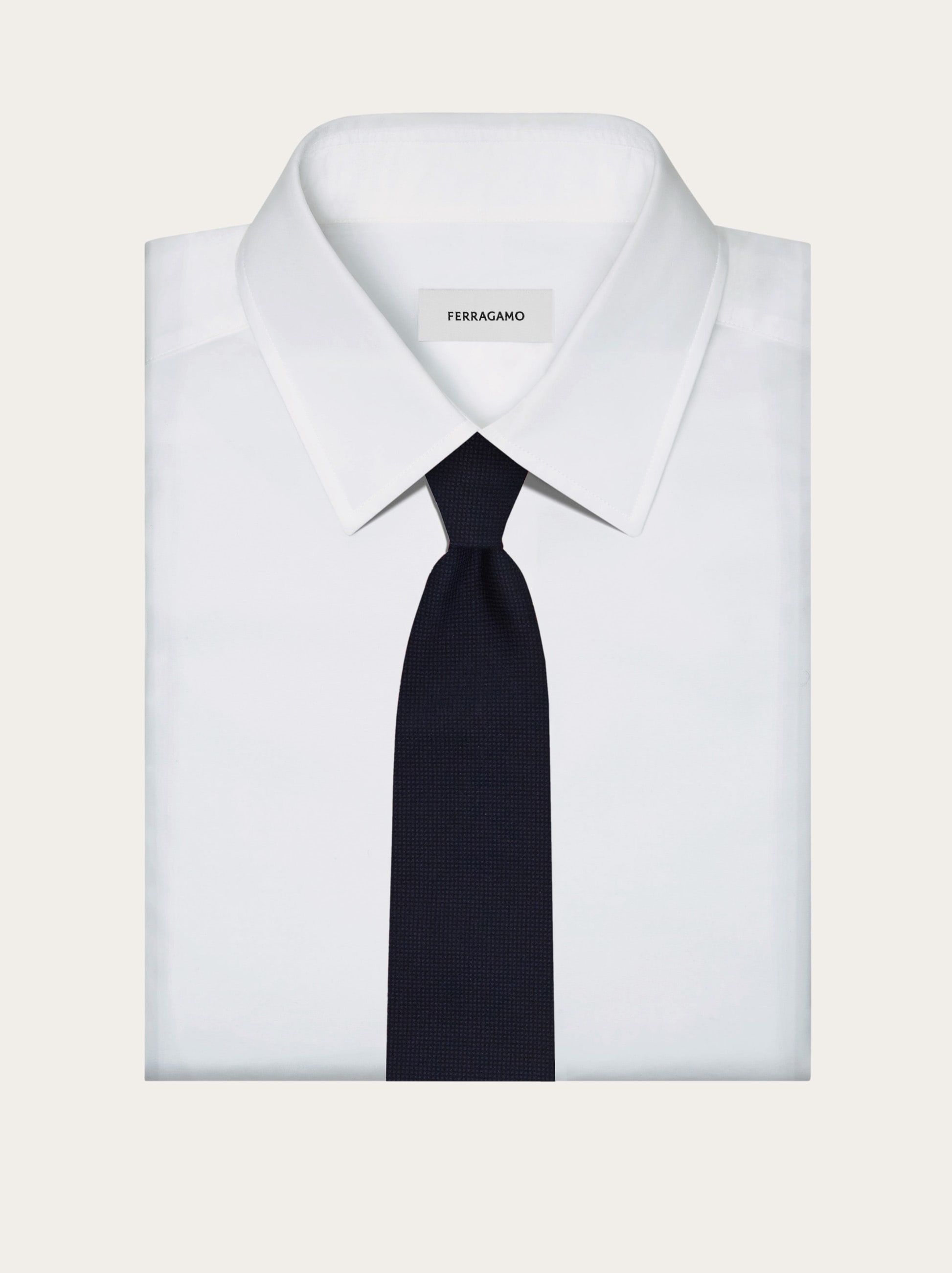 Cotton and silk piquet tie - Men | Ferragamo