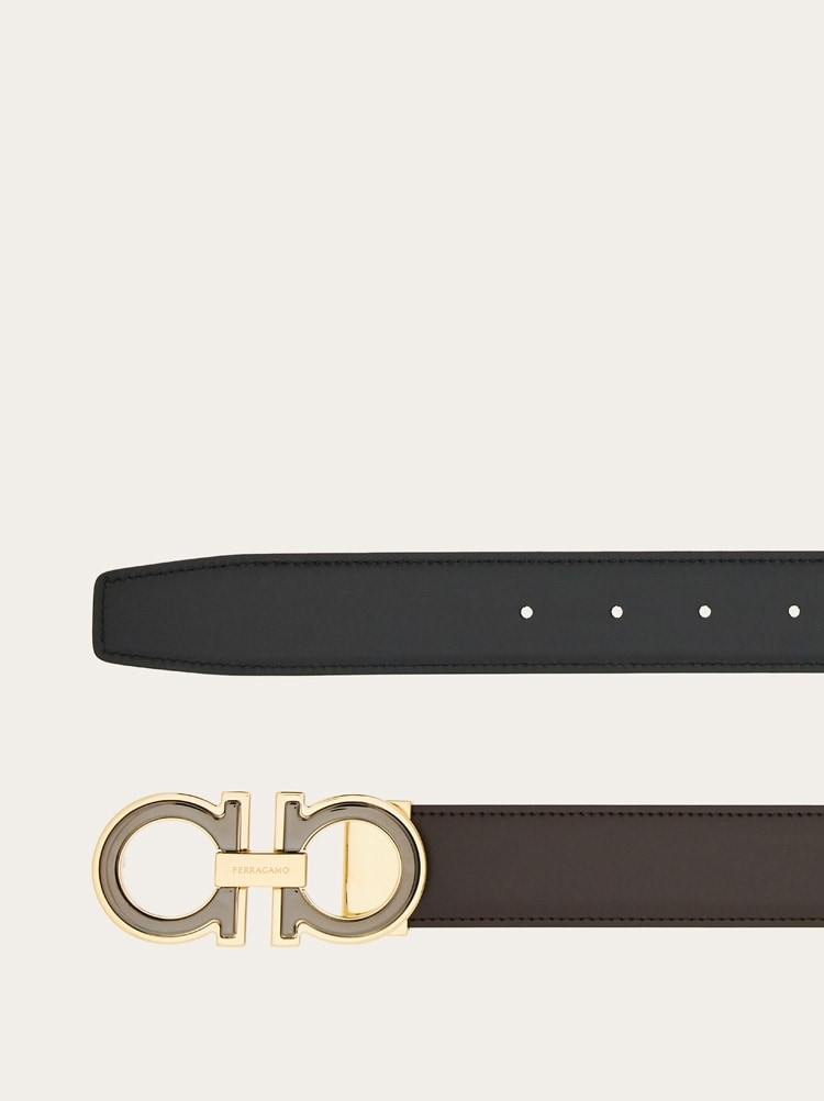 Reversible and adjustable Gancini belt Gallery image 2