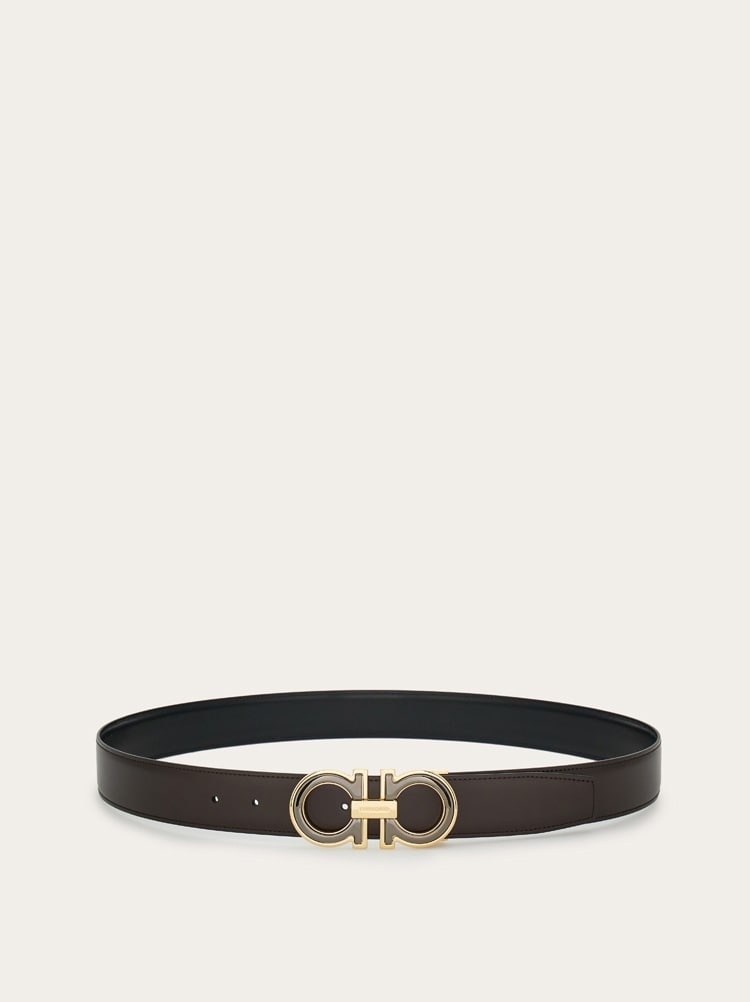 Reversible and adjustable Gancini belt Gallery image 3