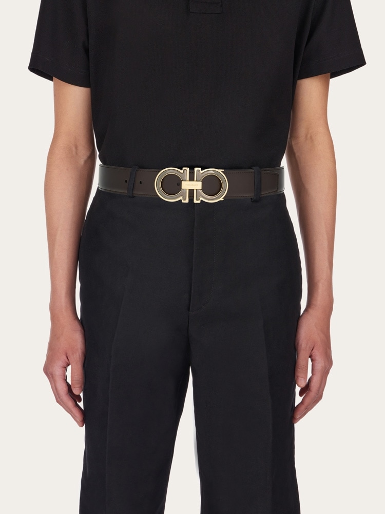Reversible and adjustable Gancini belt Gallery image 4