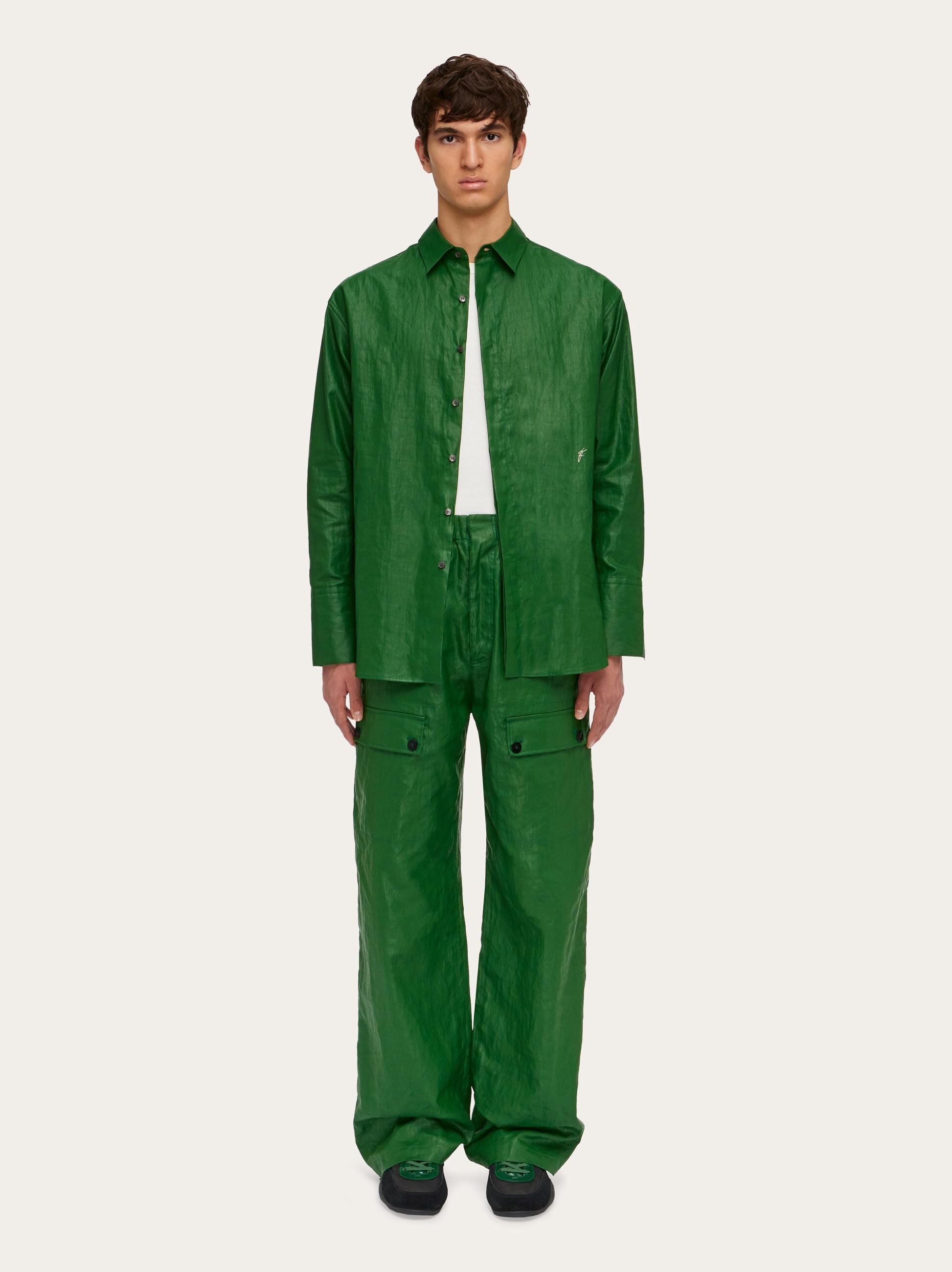 Coated linen shirt - Ready to Wear - Men - Salvatore Ferragamo UK