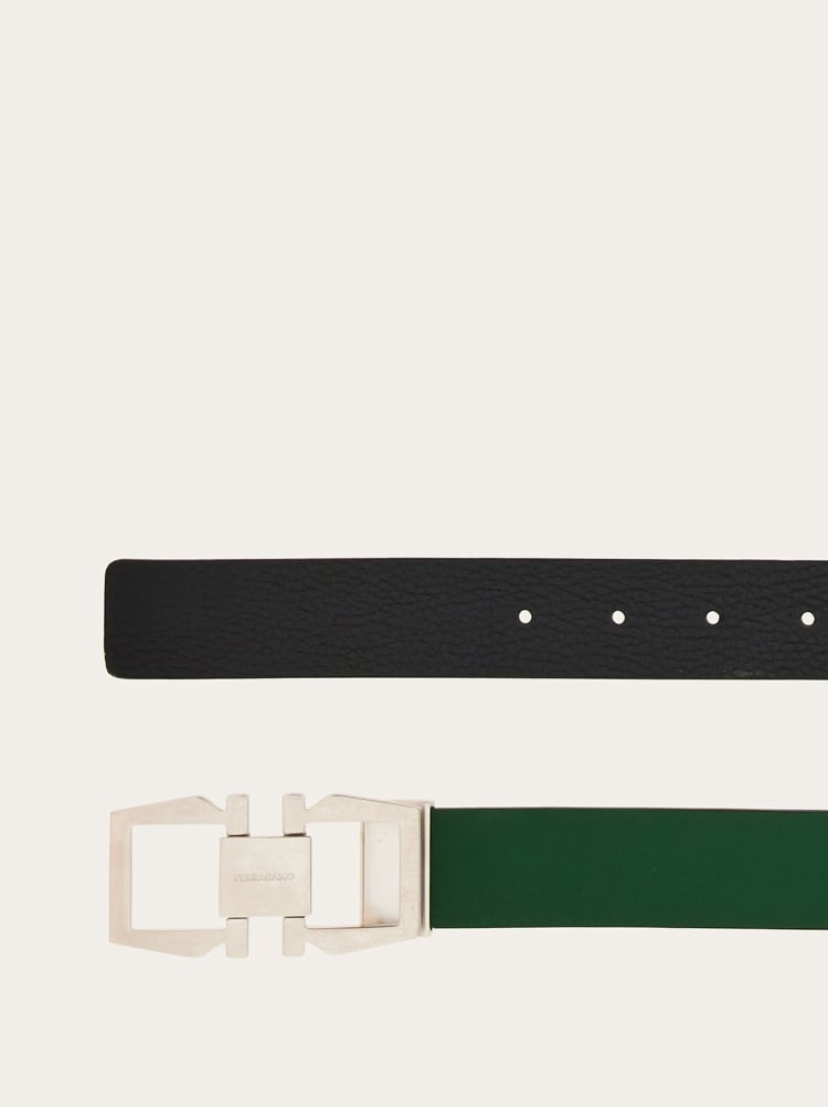 Reversible and adjustable Gancini belt Gallery image 2