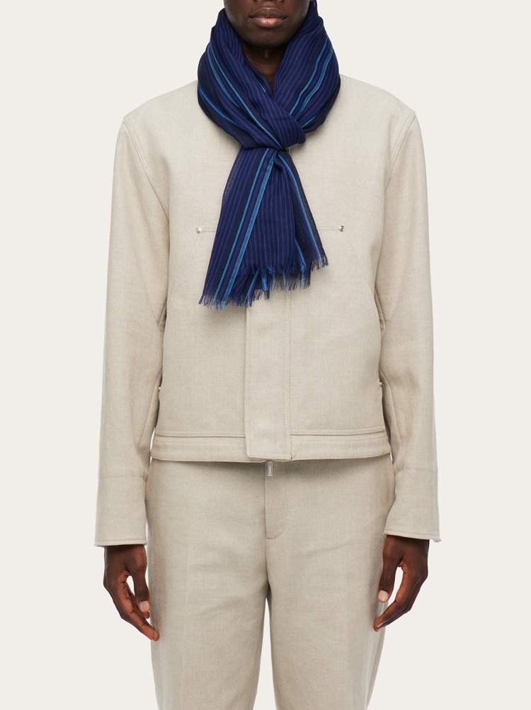 Jacquard striped stole Gallery image 3