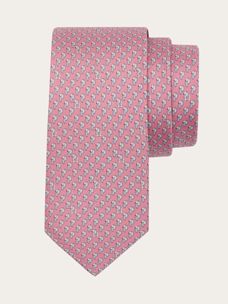 Parrot print silk tie Gallery image 1