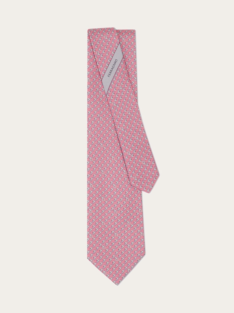 Parrot print silk tie Gallery image 3