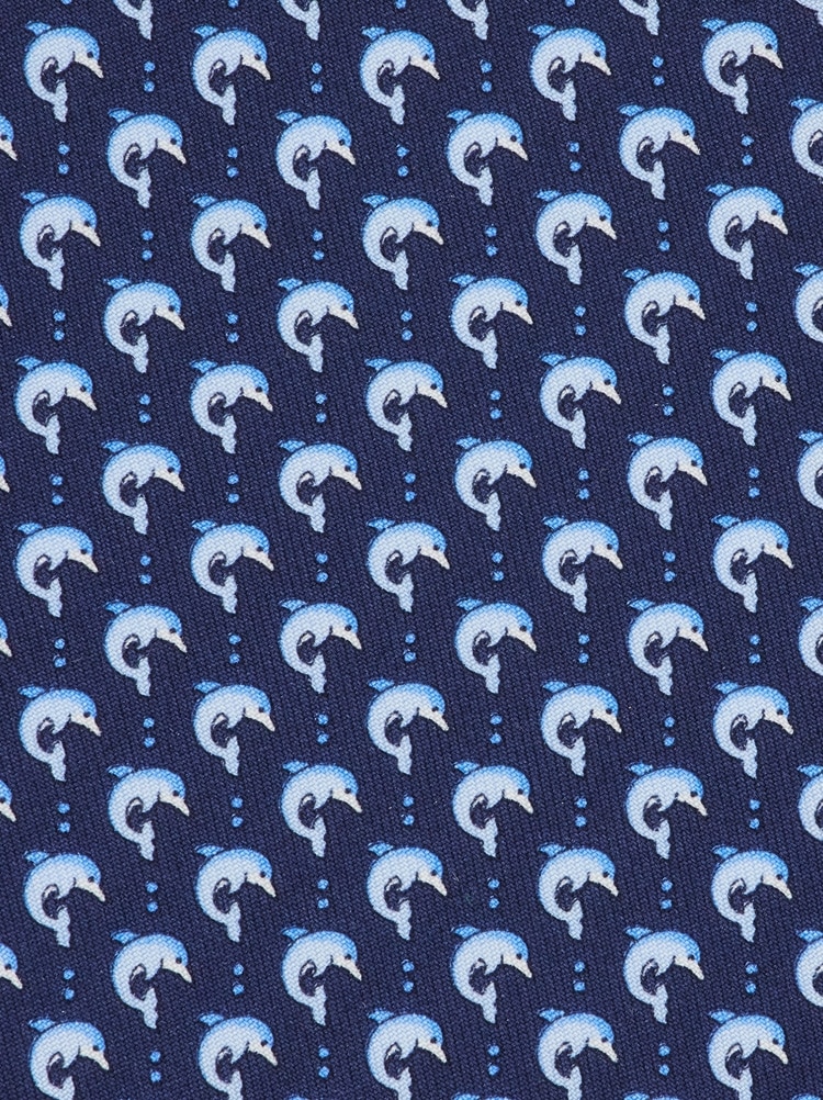 Dolphin print silk tie Gallery image 2