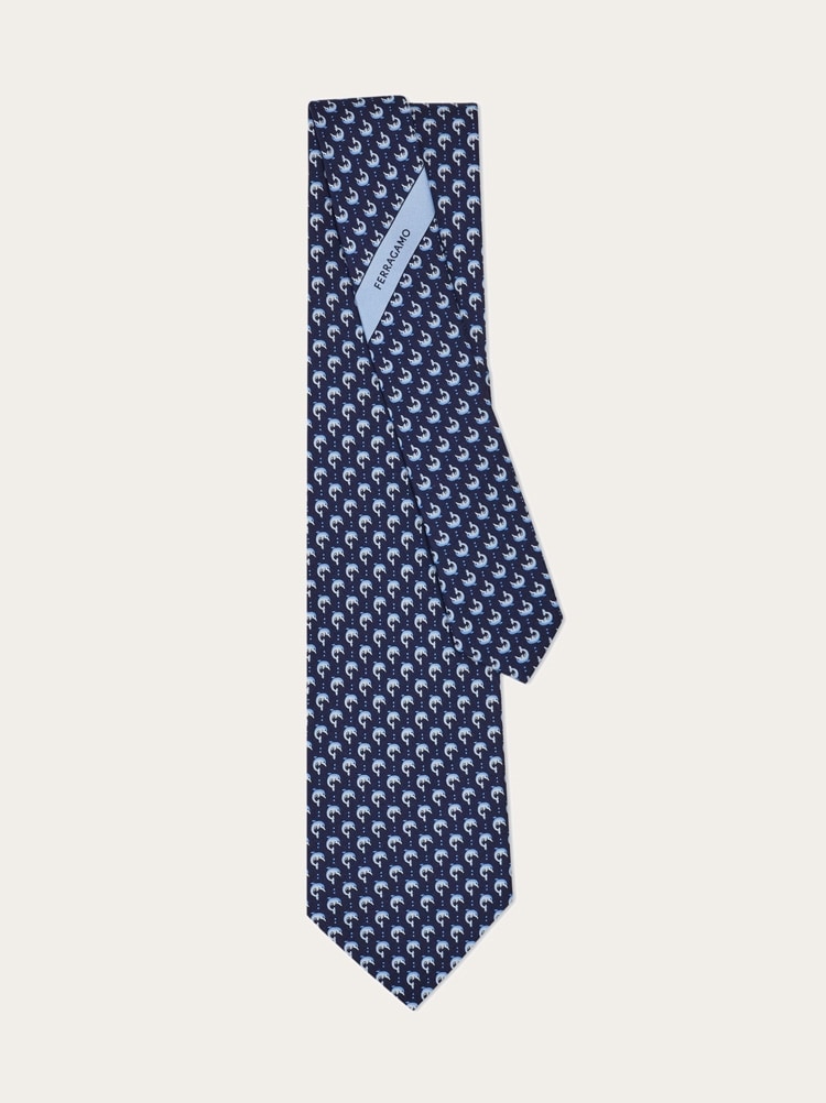 Dolphin print silk tie Gallery image 3