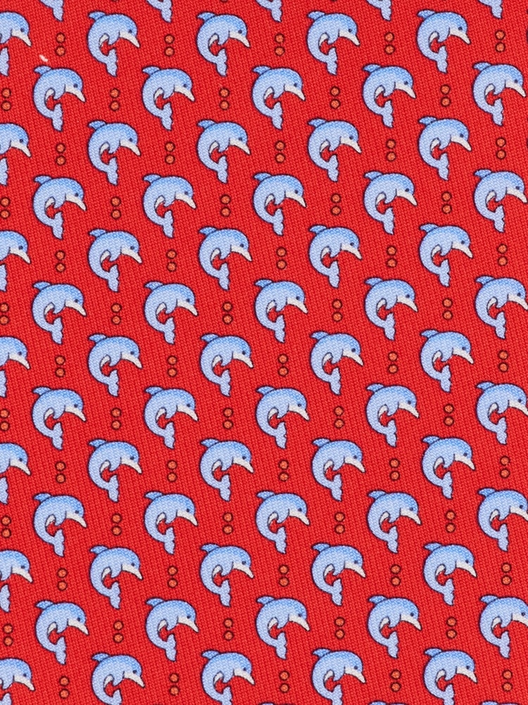 Dolphin print silk tie Gallery image 2