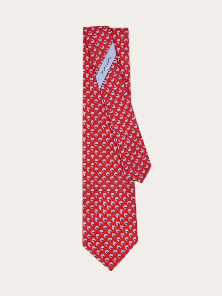 Dolphin print silk tie Gallery image 3