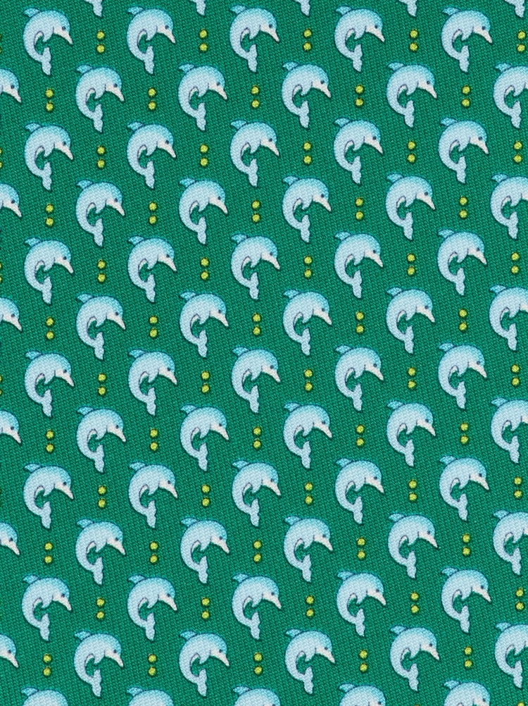 Dolphin print silk tie Gallery image 2