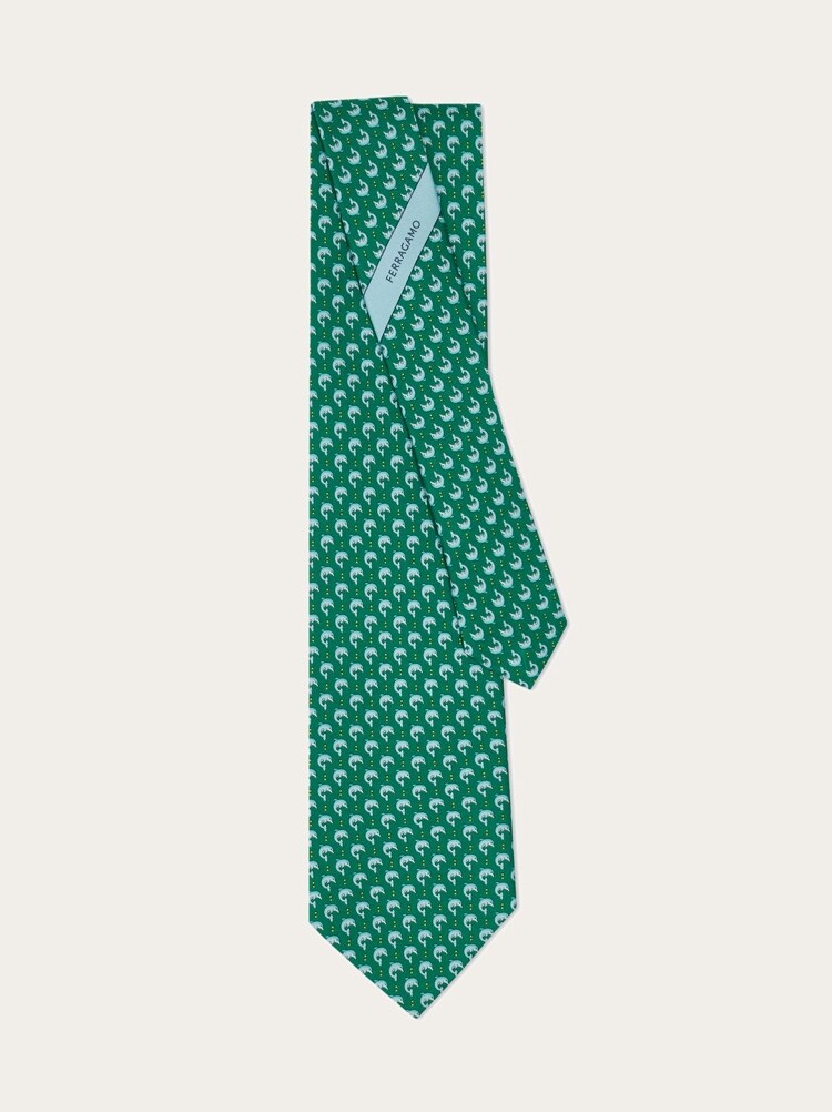Dolphin print silk tie Gallery image 3