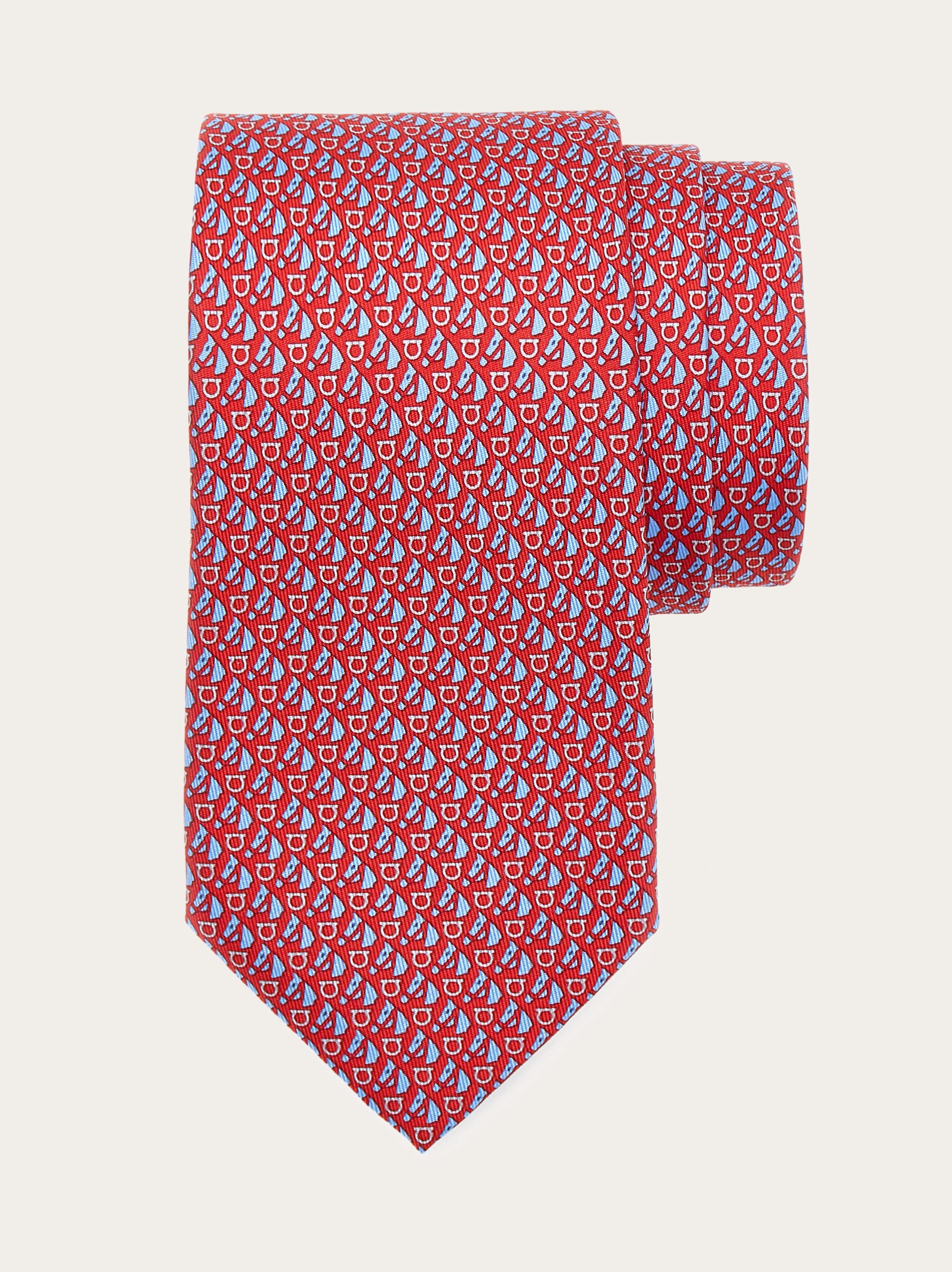ネクタイ FERRAGAMO SILK TIE Equestrian print silk tie - Men | Ferragamo