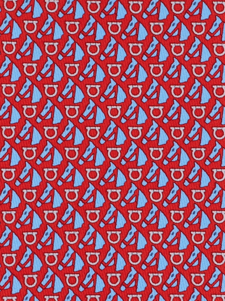 Equestrian print silk tie Gallery image 2
