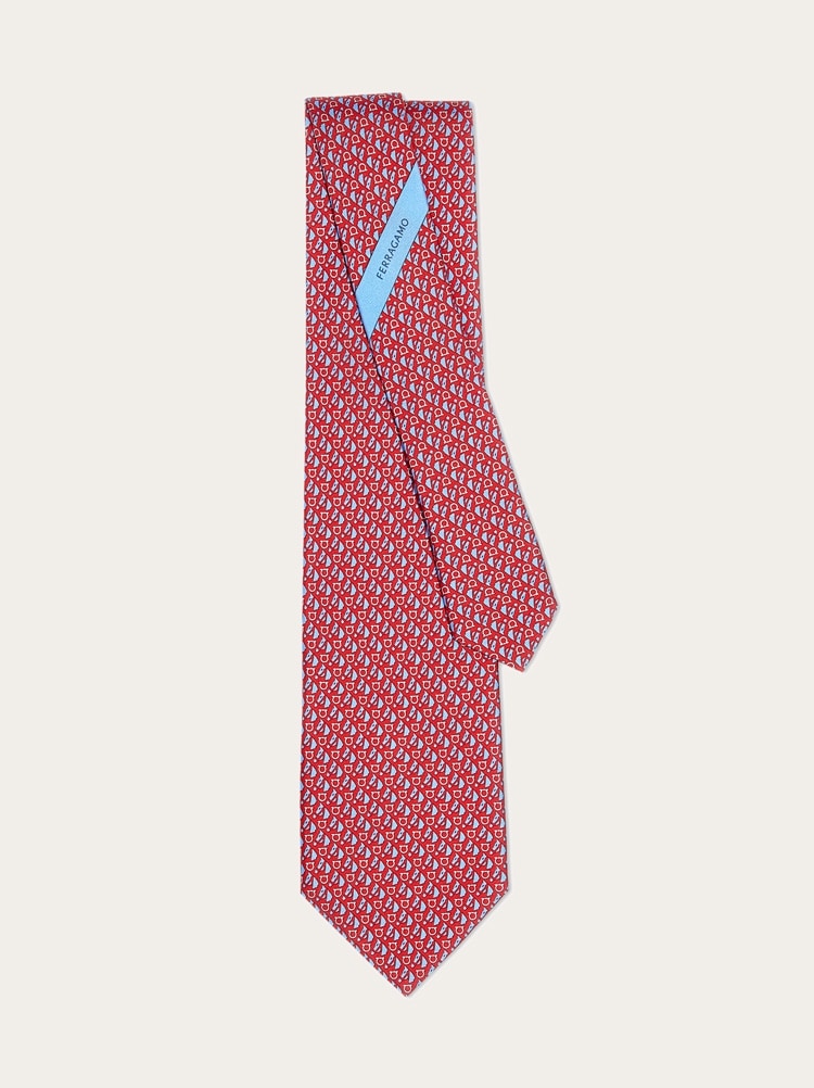 Equestrian print silk tie Gallery image 3
