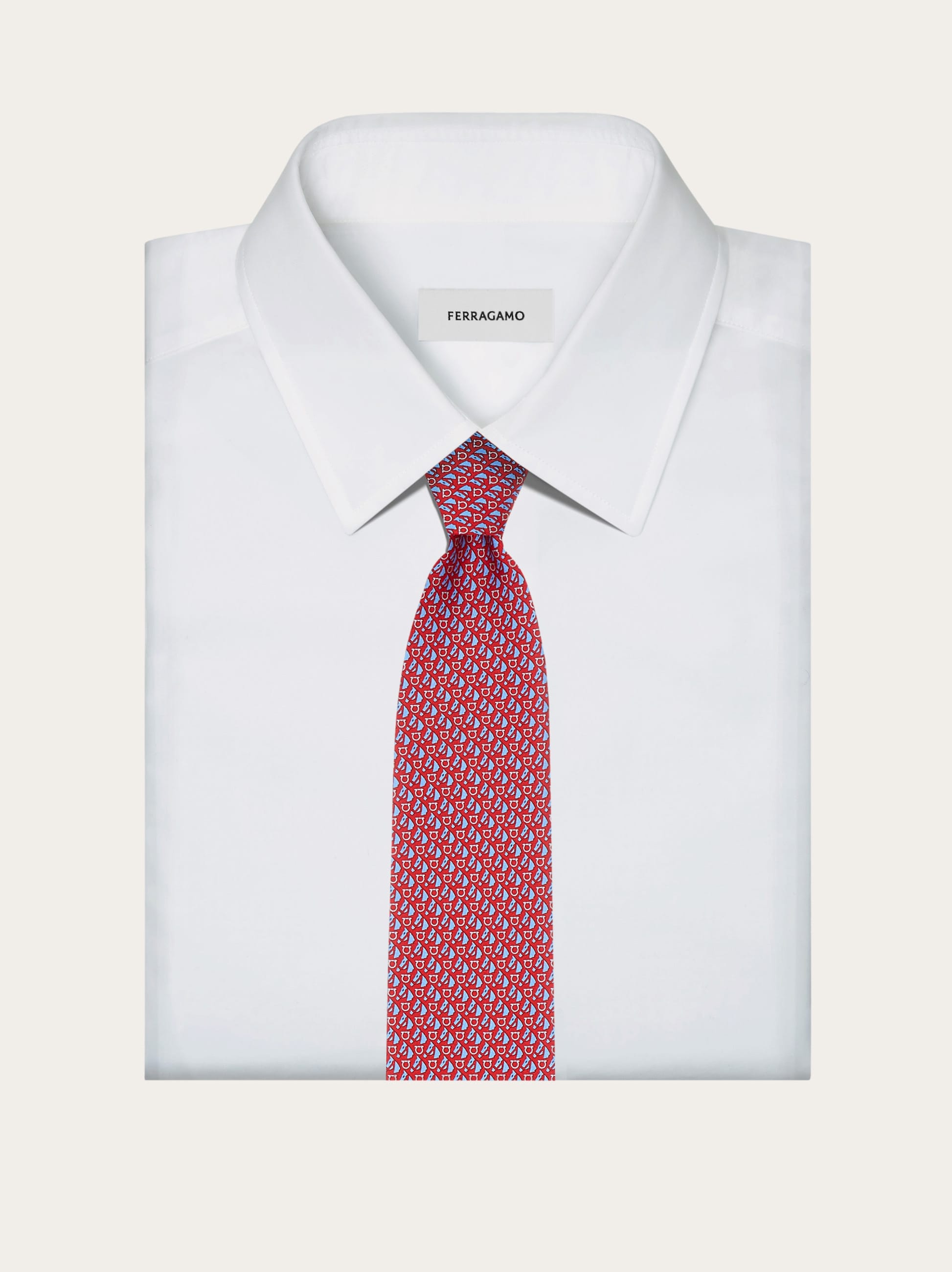 ネクタイ FERRAGAMO SILK TIE Equestrian print silk tie - Men | Ferragamo
