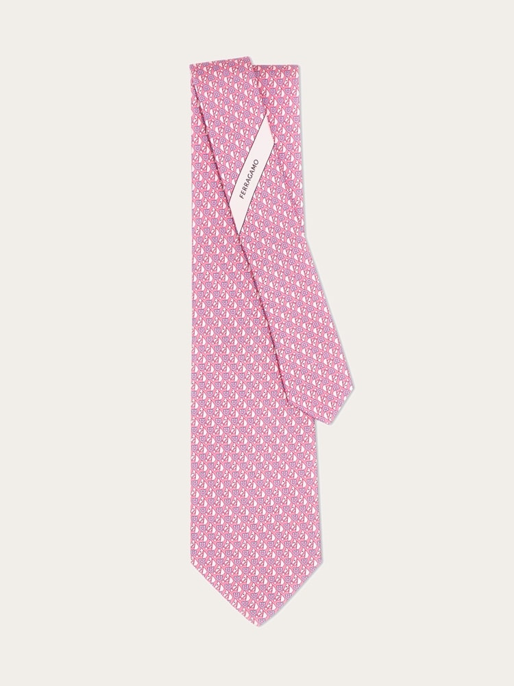 Equestrian print silk tie Gallery image 3