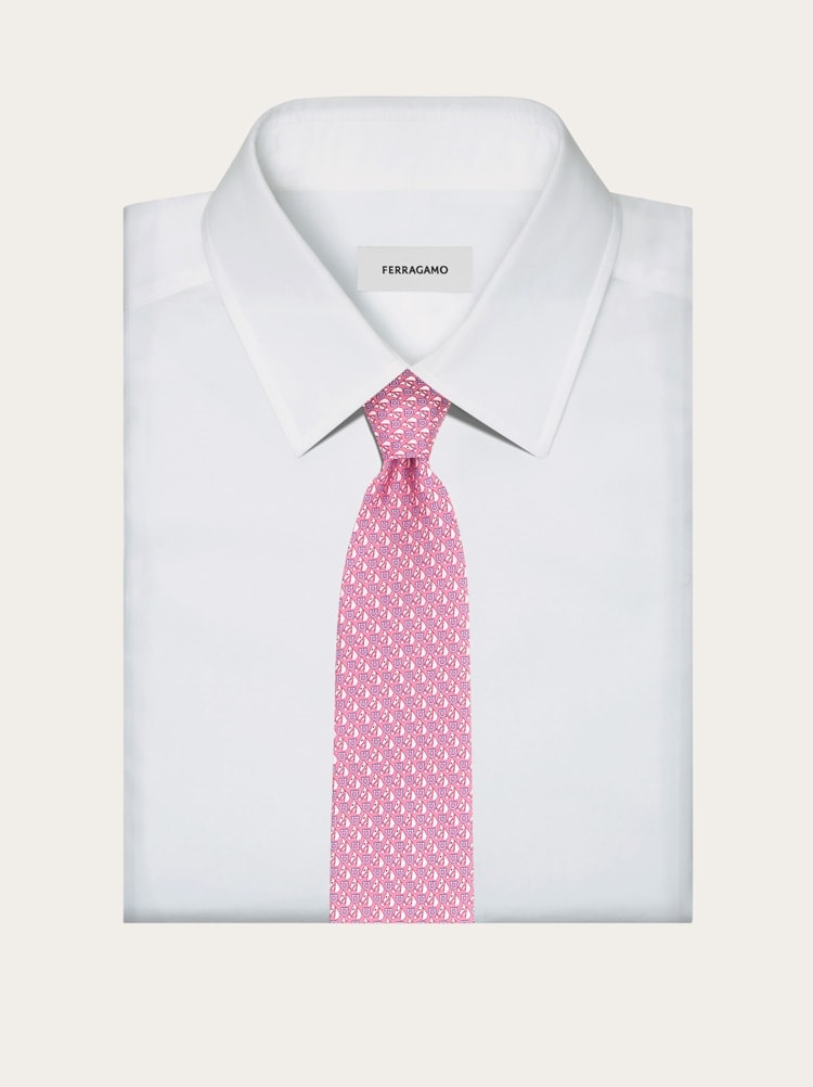 Equestrian print silk tie Gallery image 4
