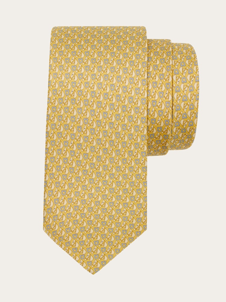 Equestrian print silk tie Gallery image 1