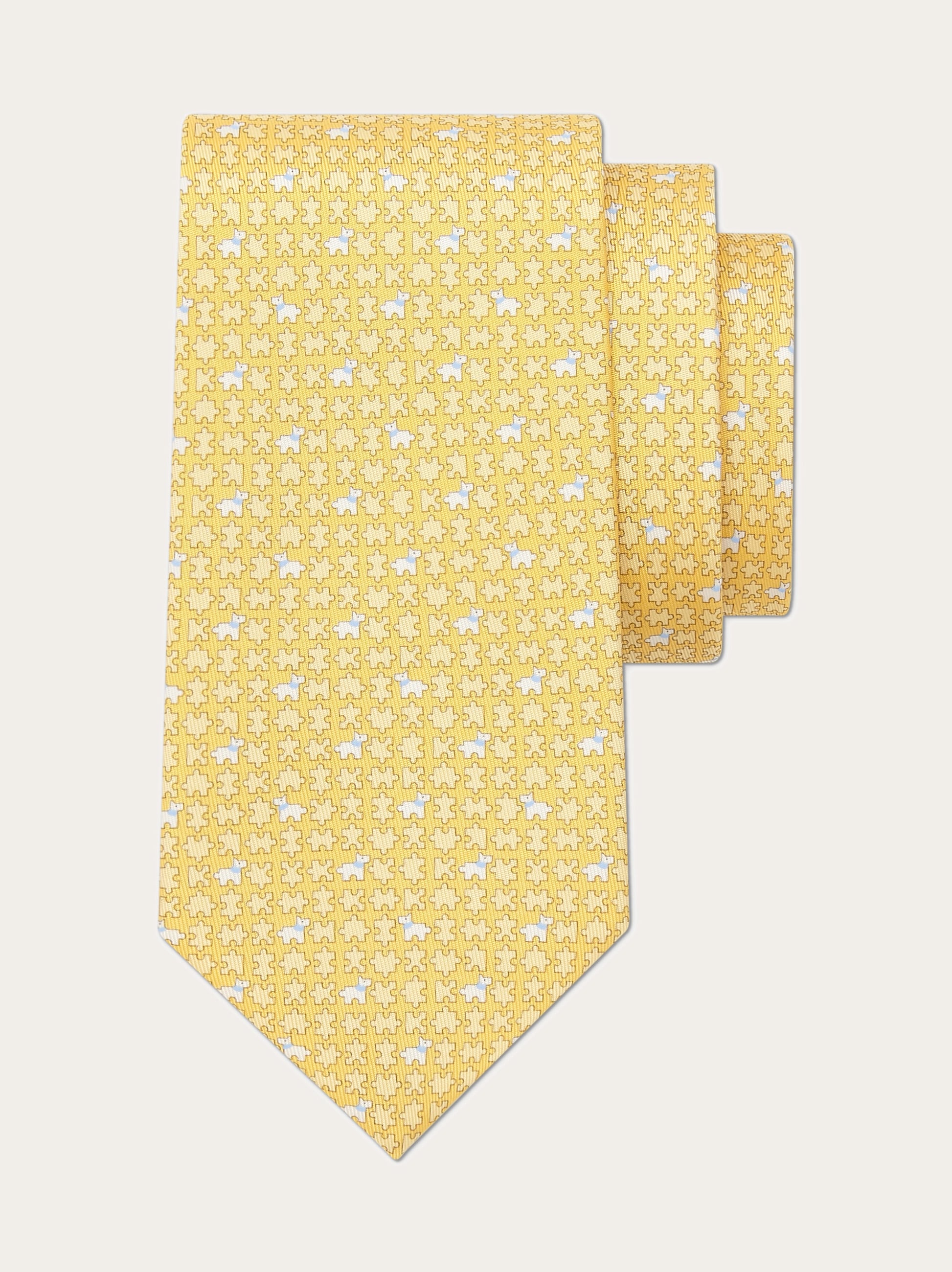 Puzzle print silk tie - Men | Ferragamo
