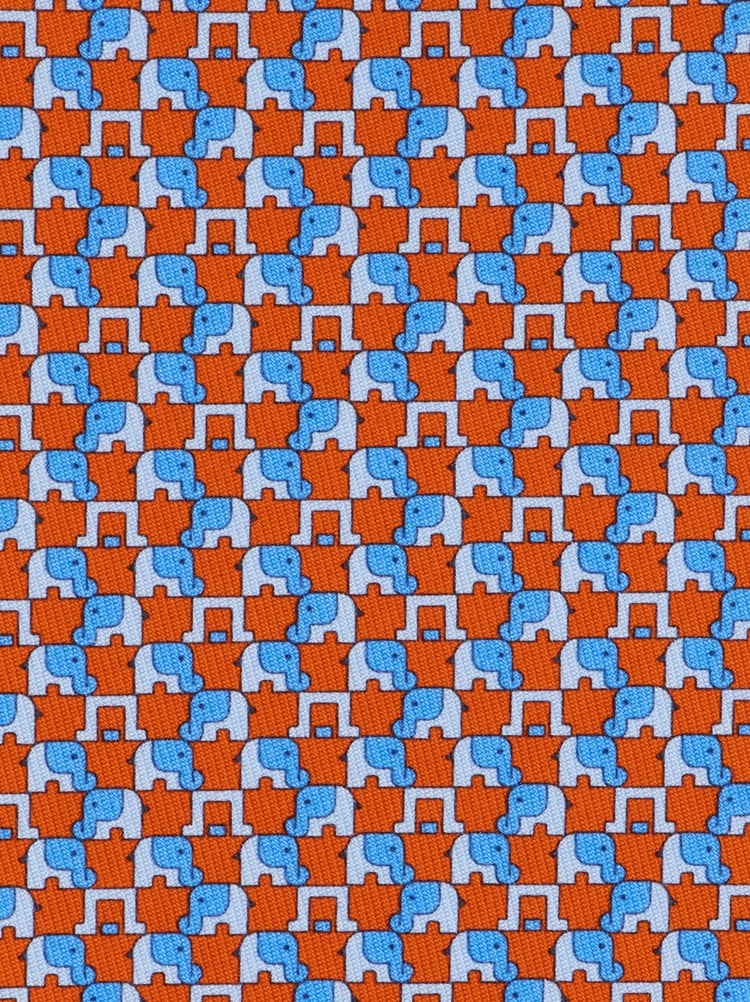 Elephant print silk tie Gallery image 2