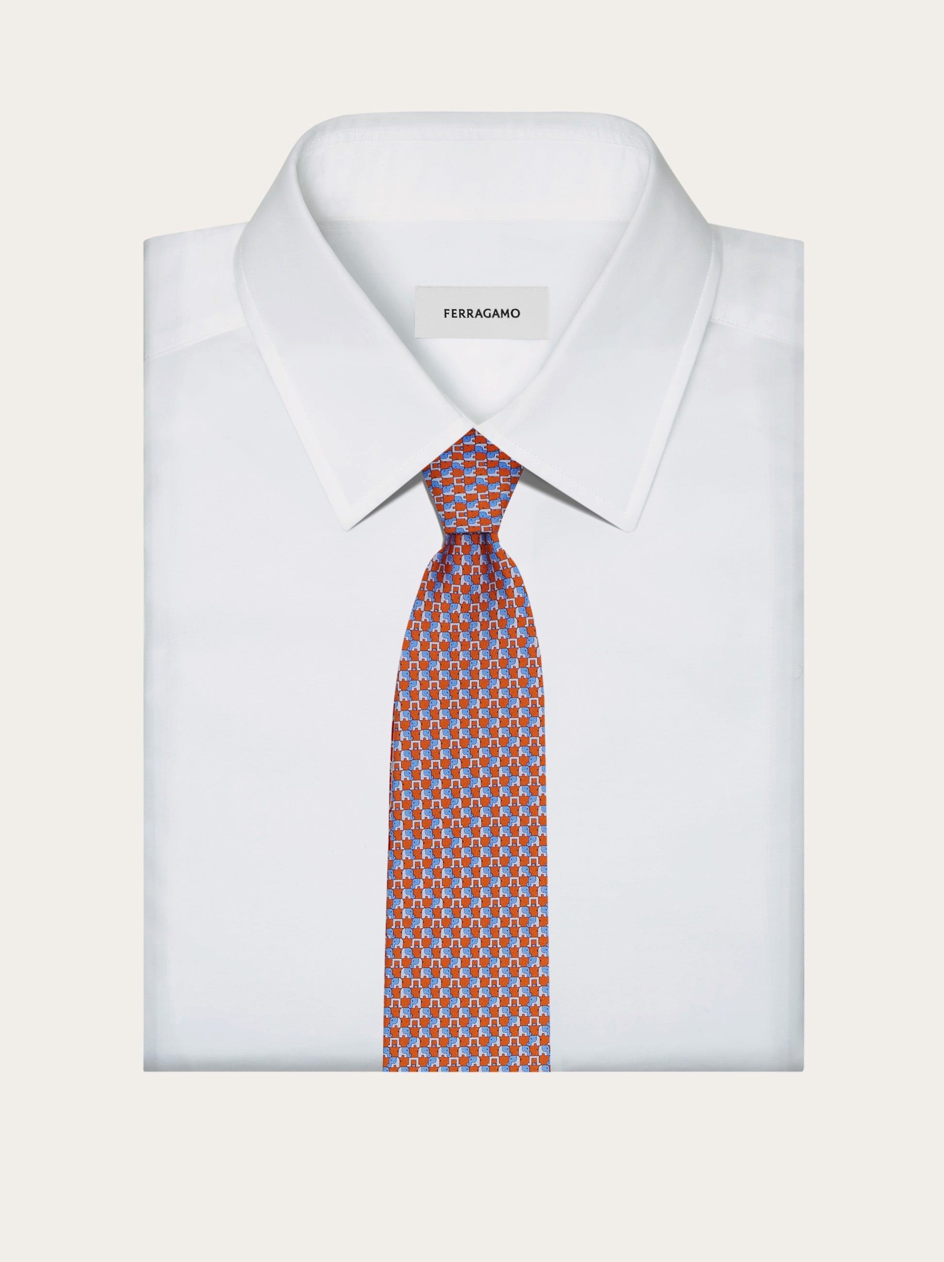 Elephant print silk tie - Men | Ferragamo
