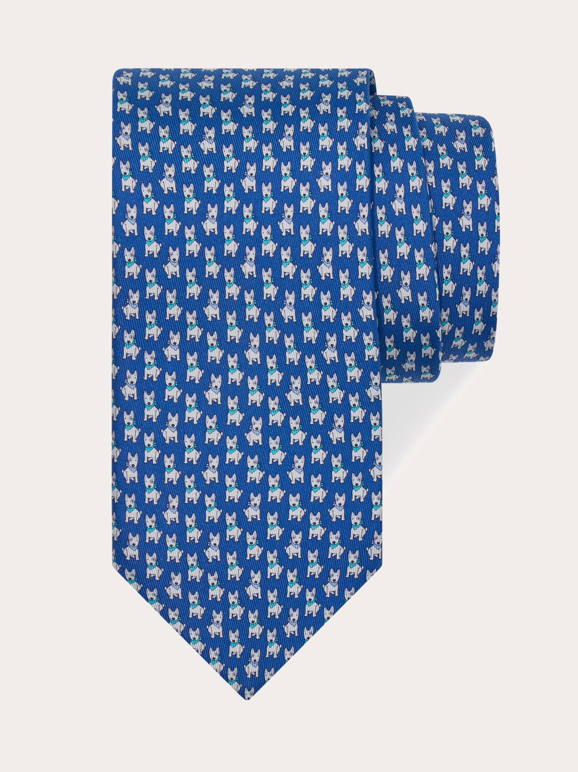 【関税&送料込】Salvatore Ferragamo Grey Stretch Cashmere Bl Silk tie - Men | Ferragamo
