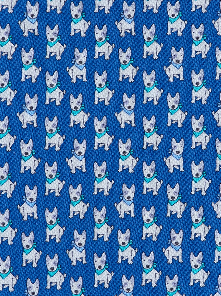 Terrier print silk tie Gallery image 2