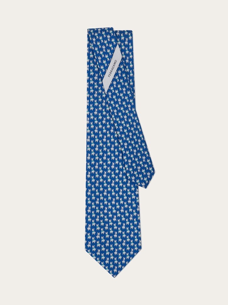 Terrier print silk tie Gallery image 3