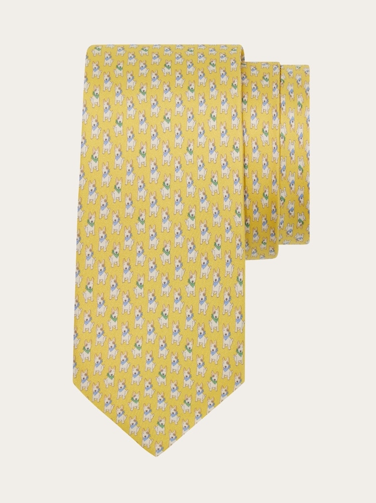Terrier print silk tie Gallery image 1