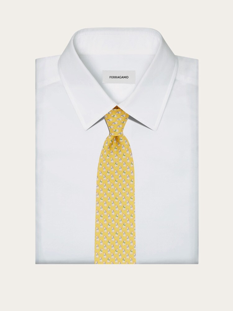 Terrier print silk tie Gallery image 4