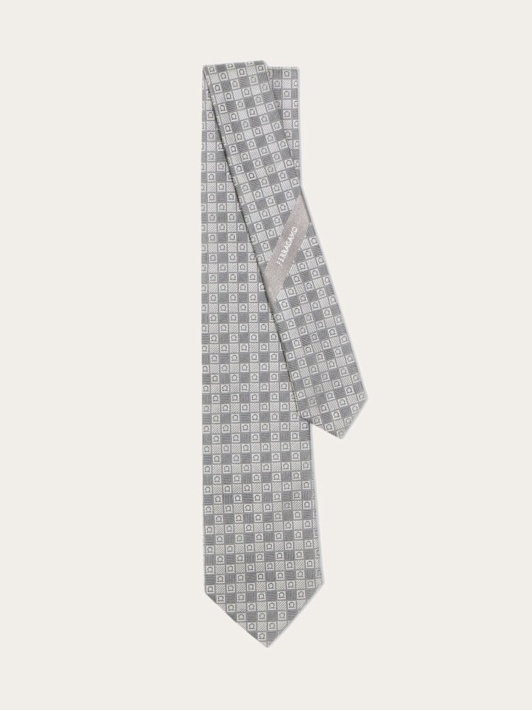 Gancini jacquard tie Gallery image 3