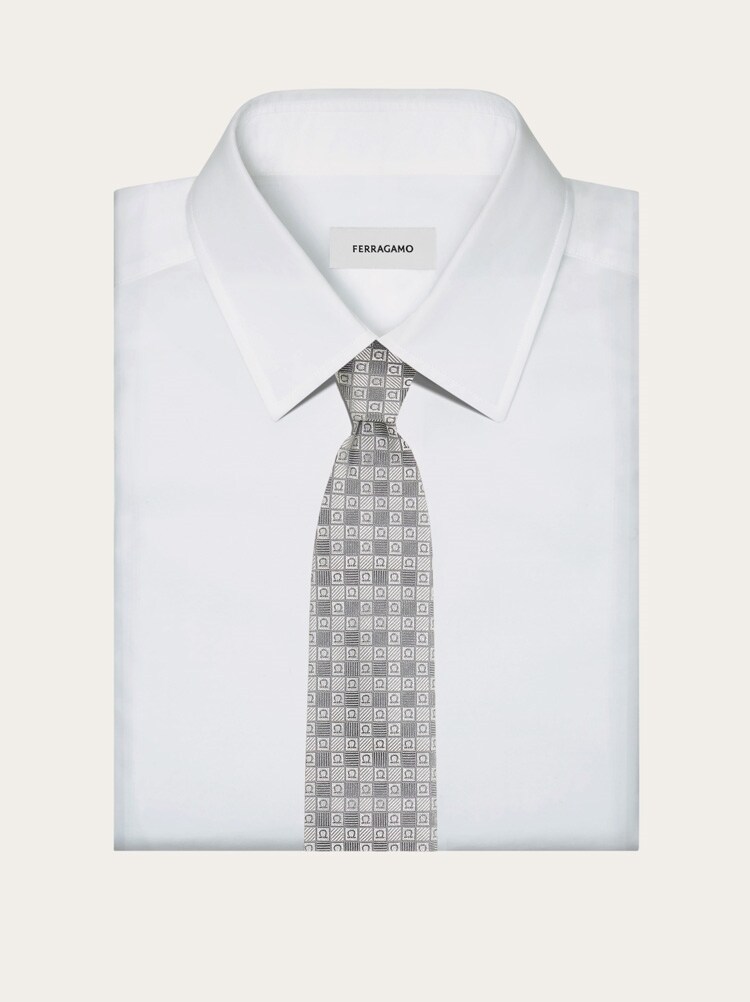 Gancini jacquard tie Gallery image 4